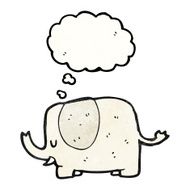 cartoon elephant with thought bubble N12