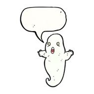 cartoon ghost with speech bubble N42
