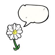 flower with speech bubble cartoon N2