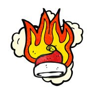 flaming santa hat cartoon N6