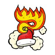 flaming santa hat cartoon N7