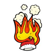 flaming santa hat cartoon N8