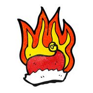 flaming santa hat cartoon N9
