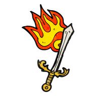 burning sword cartoon N2