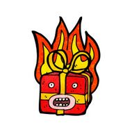 flaming present cartoon N2