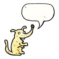 cartoon little dog with speech bubble N31