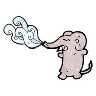 funny cartoon elephant squirting water N4