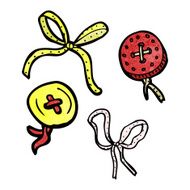 cartoon buttons and ribbons N2