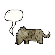 cartoon little dog with speech bubble N34