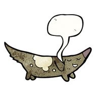 cartoon little dog with speech bubble N35