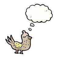 cartoon bird with thought bubble N368