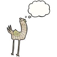 cartoon bird with thought bubble N371