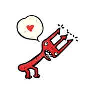 cartoon devil fork monster N4