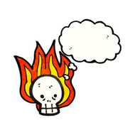 cartoon flaming skull symbol N4