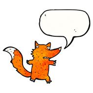 cartoon fox with speech bubble N34