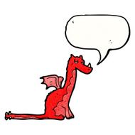 cartoon red dragon with speech bubble N2