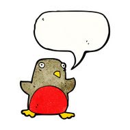 funny christmas robin cartoon N19