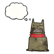 cartoon dog with thought bubble N56