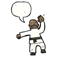 cartoon man performing a karate chop N4