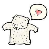 cartoon polar bear with love heart N2