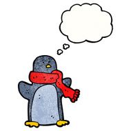 Cartoon Penguin With Thought Bubble N35