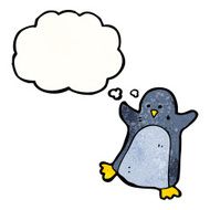 Cartoon Penguin With Thought Bubble N37