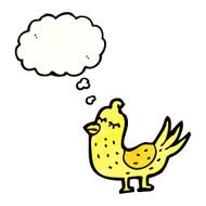 cartoon bird with thought bubble N373