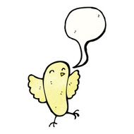 cartoon bird with speech bubble N362