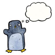 Cartoon Penguin With Thought Bubble N40