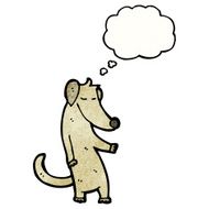 cartoon dog with thought bubble N57