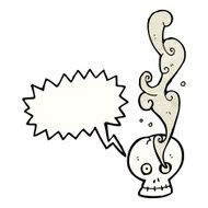 spooky smoking skull cartoon N2