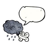 Cartoon Cloud Blowing Wind N5