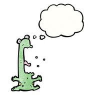 cartoon frog with thought bubble N10