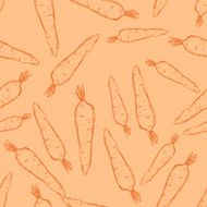 Vector Seamless Pattern of Sketch Carrots