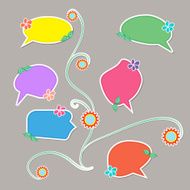 book speech bubble symbol set