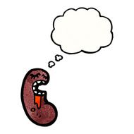 cartoon kidney with thought bubble N5