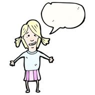 cartoon blond girl with speech bubble N3