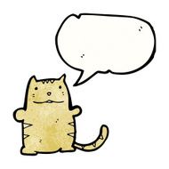 cartoon cat with speech bubble N128