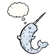 happy cartoon narwhal N5