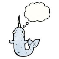 happy cartoon narwhal N6