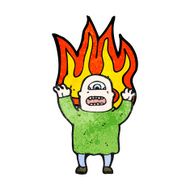flaming monster man cartoon N2