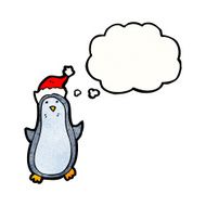 funny penguin with thought bubble N10