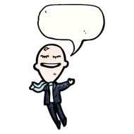 cartoon floating big head businessman N2