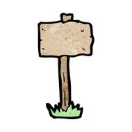cartoon blank sign post N2