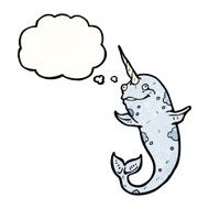 happy cartoon narwhal N8