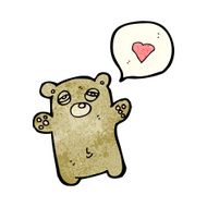 tired teddy bear with love heart N2