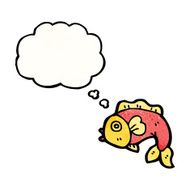 cartoon fish with thought bubble N115