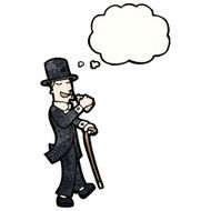 cartoon posh man drinking N2