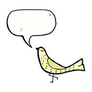 cartoon bird with speech bubble N363