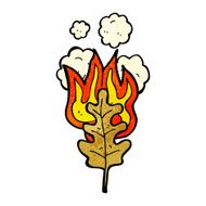 cartoon flaming leaf N2